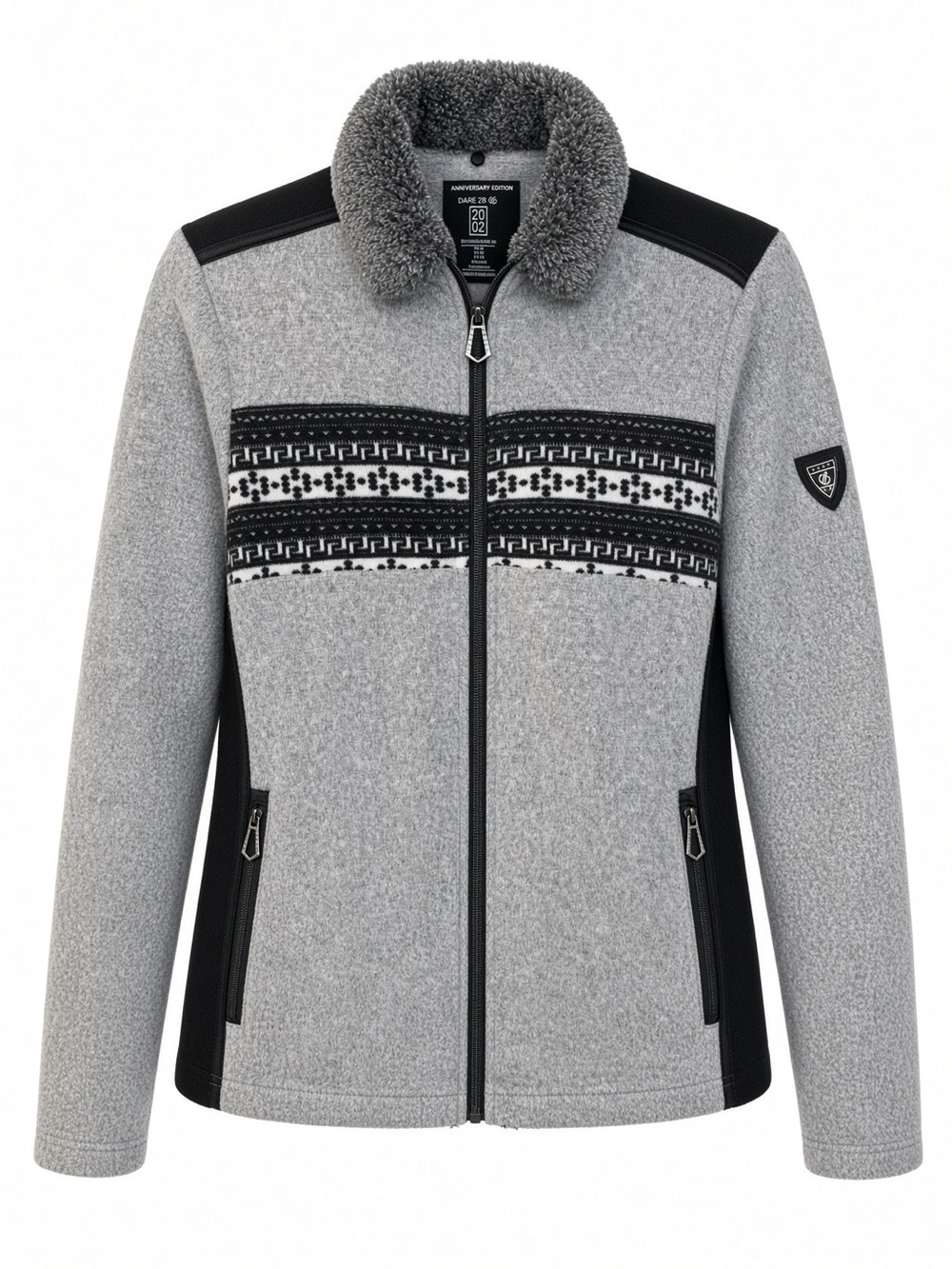 Dare 2B Anniversary 2020 Gray Fleece Jacket M US 8 Sherpa Collar Nordic Band